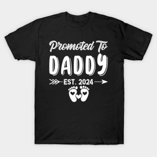 Promoted To Daddy est 2024 Pregnancy Announcement T-Shirt